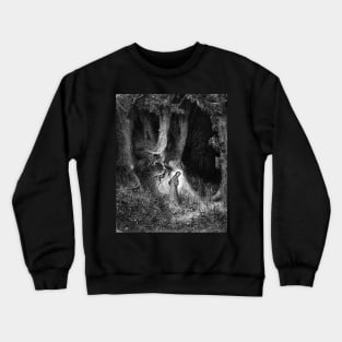 High Resolution Gustave Doré Illustration Within a Forest Dark Crewneck Sweatshirt